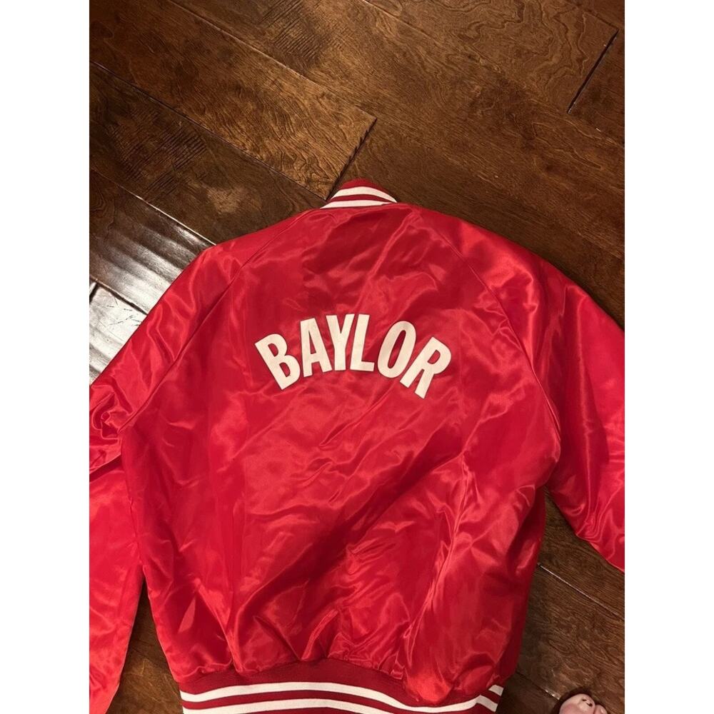 VTG Nasco Medium Red Baylor Quilted Snap Front‎ Varsity Jacket Vintage RARE